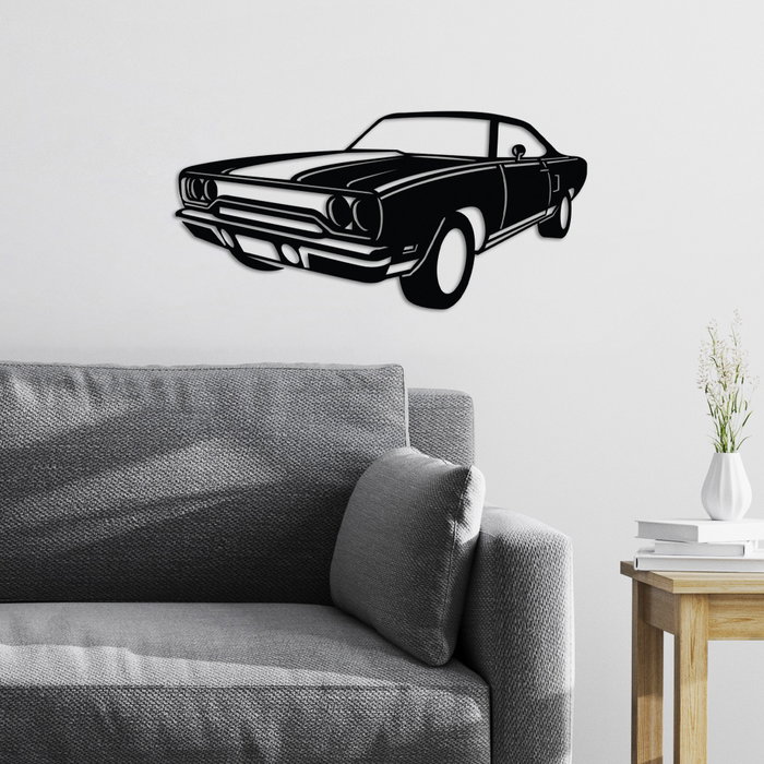 Wallity Plymouth GTX Escultura de pared metálica en Negro